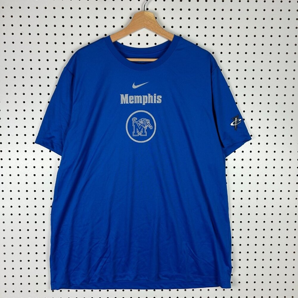 Nike 1 Cent Memphis Tigers T Shirt XL Blue Basketball Team Issued Penny Hardaway